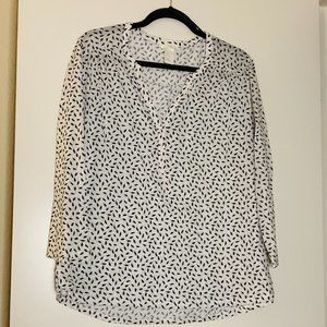 Blue and White Printed H&M Top